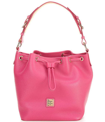 Leather Drawstring Shoulder Bucket Bag