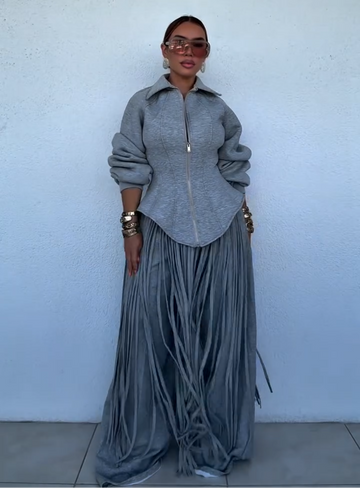 FRINGE WIDE LEG JOGGER